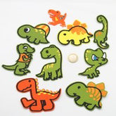 Set of 9 Iron On Dinosaurs Patches Colour Green #HAB5021